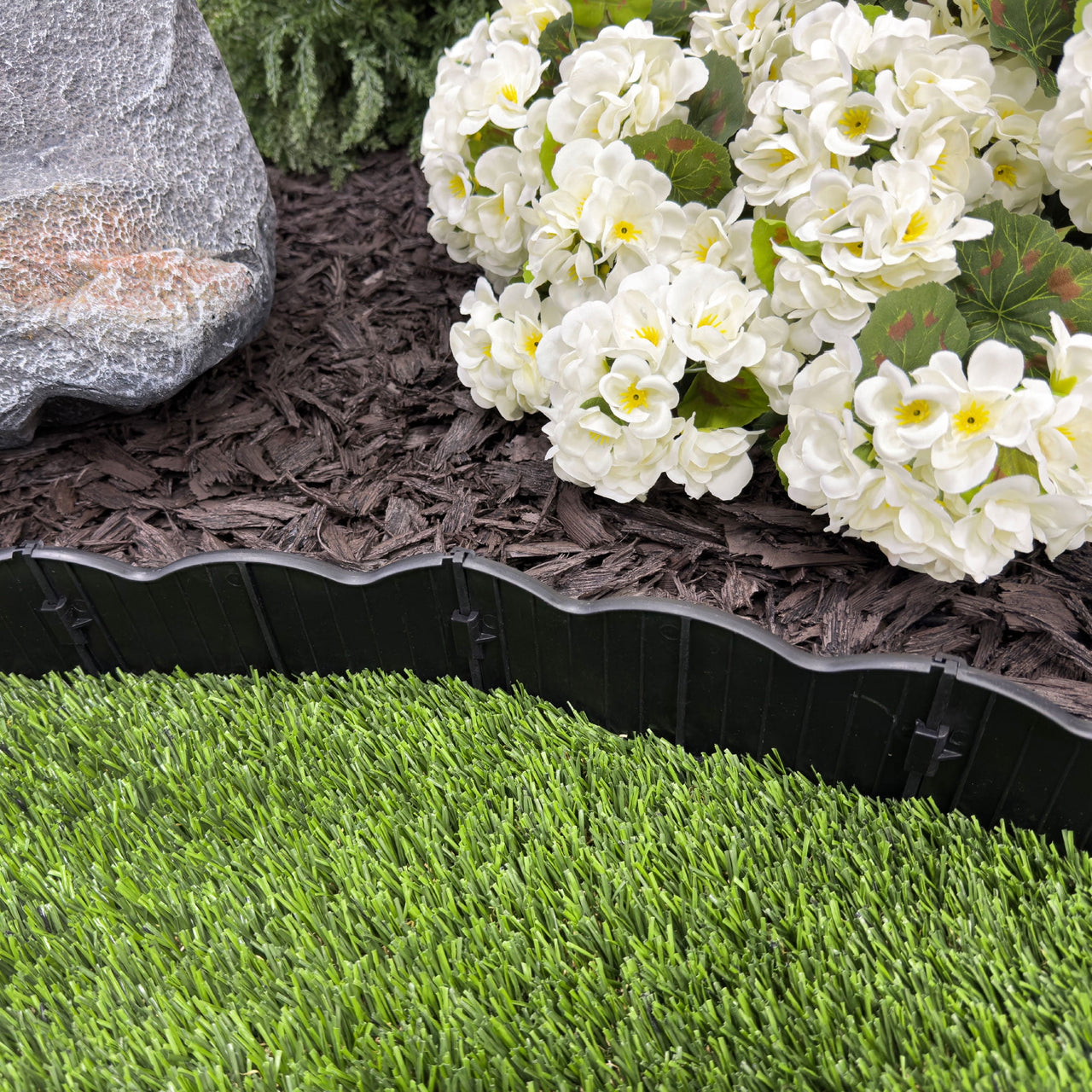 Master Mark Dig-Free Pound-able Landscape Edging, Garden Edging Border, Plastic (Black) 97221