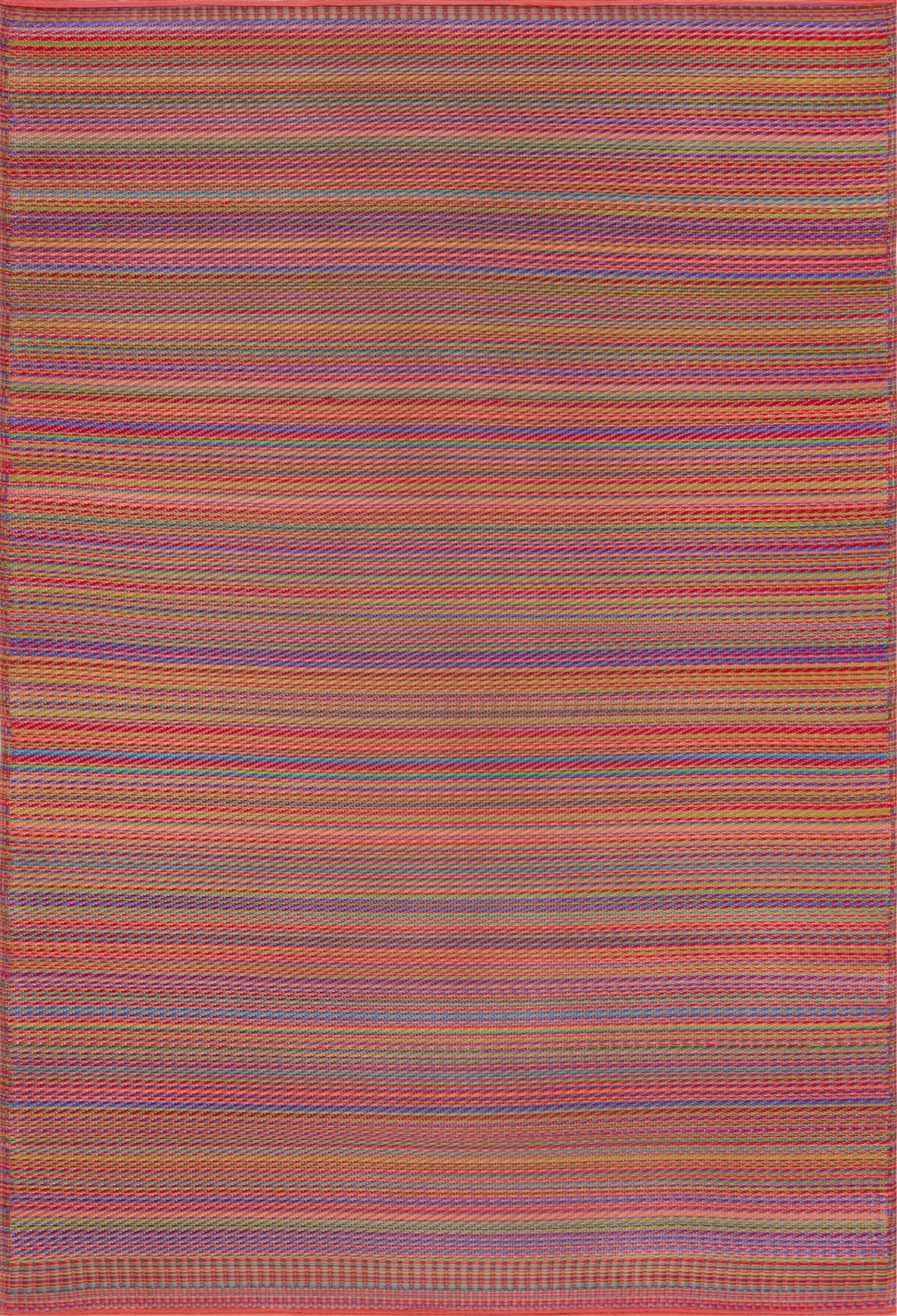 5x7 Waterproof, Reversible Plastic Straw Outdoor Rugs for Patios | Also for Camping, RV, Deck, Porch, Balcony, Camp, Patio | Red, Stripe | Size: 5' x 6'11''