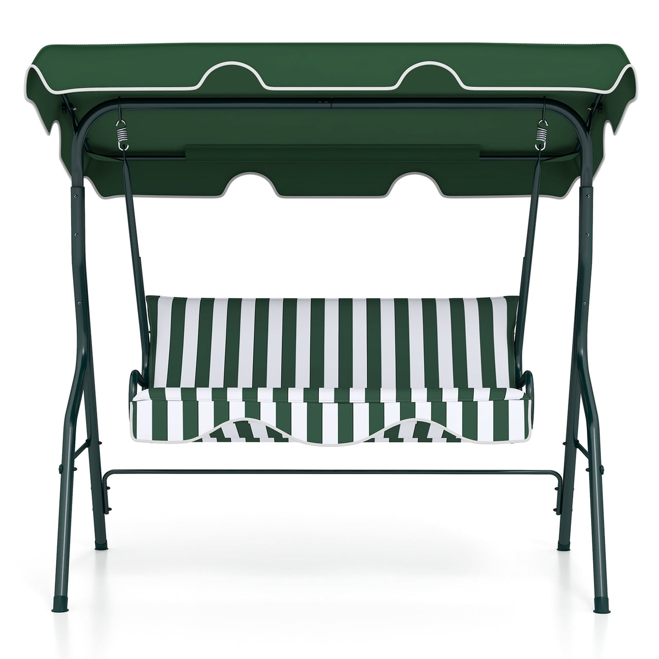 Costway 3 Seats Patio Backyard Canopy Steel Frame Swing Glider Hammock Cushioned