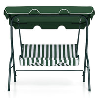 Costway 3 Seats Patio Backyard Canopy Steel Frame Swing Glider Hammock Cushioned