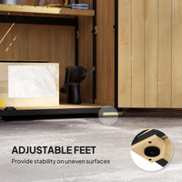 Outsunny Outdoor Storage Shed, Wooden Garden Storage Cabinet with Waterproof Asphalt Roof, 2 Shelves, Lockable Doors and Adjustable Feet, Natural