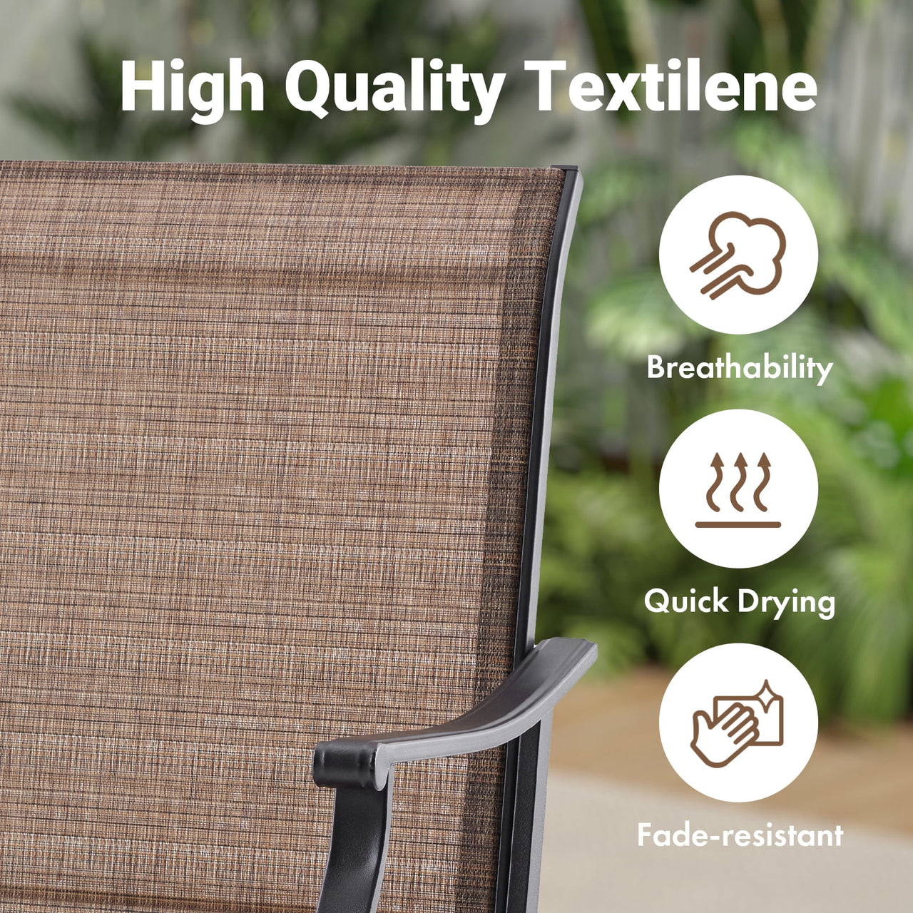 STARY Outdoor Dining Chairs Set of 2, 360°Swivel Patio Dining Chair with Textilene Fabric, Outdoor Metal Armchair All Weather Resistant, Ergonomic Comfort, Perfect for Patio, Backyard, Balcony