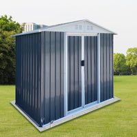 Metal Outdoor Storage Shed, 6FTx4FT Garden Shed with Aluminum Alloy Frame, Waterproof Tool Shed With Sliding Door For Backyard Patio Lawn