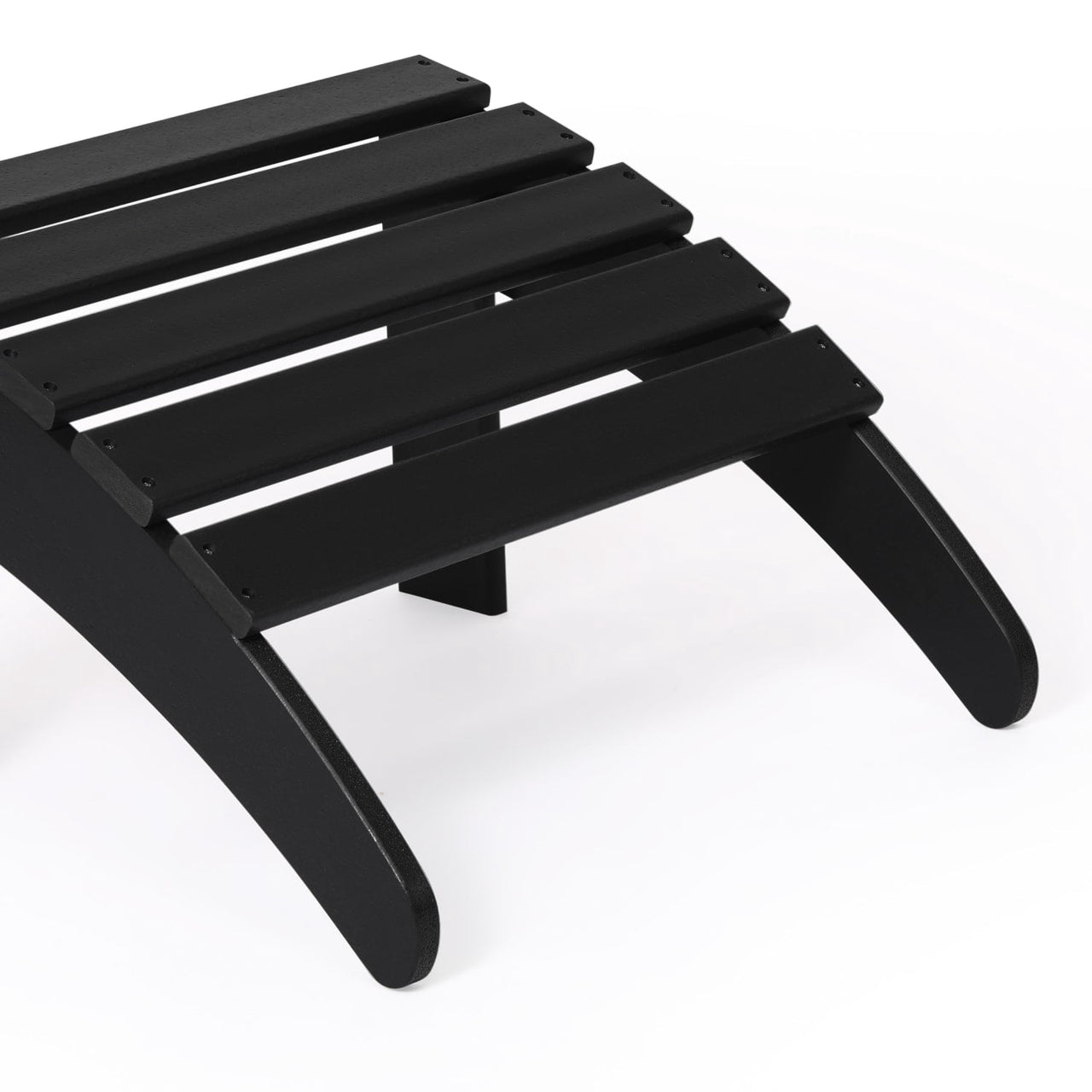 WestinTrends Malibu Outdoor Adirondack Ottoman – All-Weather Poly Lumber Folding Footrest for Patio Porch, Black