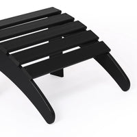 WestinTrends Malibu Outdoor Adirondack Ottoman – All-Weather Poly Lumber Folding Footrest for Patio Porch, Black