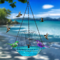 Solar-Powered Bird Bath – Outdoor Garden Fountain with Floating & Hanging Design, Attracts Hummingbirds & Wild Birds