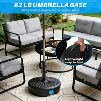 Easthome Heavy Duty Fillable Patio Umbrella Base with Dual-Lock System, Holds up to 81.5 lbs for 7-12FT Market Umbrella, Sand/Water Weighted Stand for Outdoor, Fits 1.5
