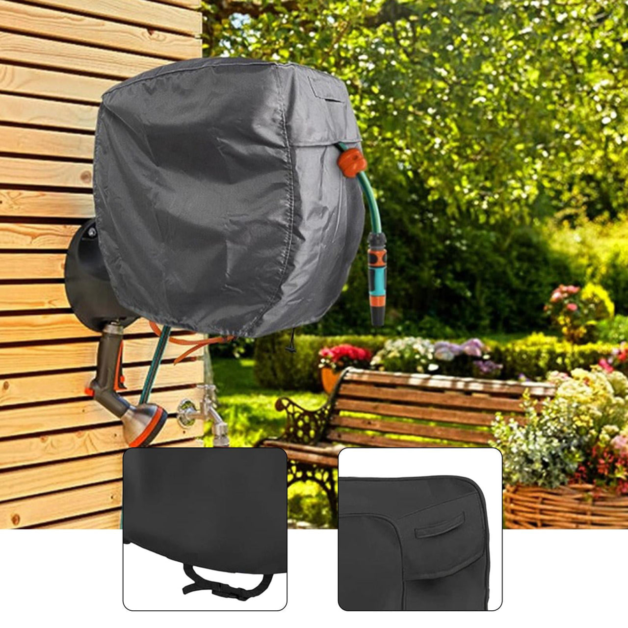 Aymzbd Retractable Garden Hose Reel Cover Accessories Thickened for Outside Outdoor Black
