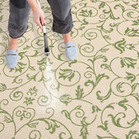 Safavieh Courtyard Nanda Botanical Indoor/Outdoor Area Rug, Natural/Olive, 5'3