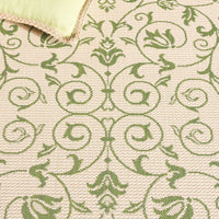 Safavieh Courtyard Nanda Botanical Indoor/Outdoor Area Rug, Natural/Olive, 5'3
