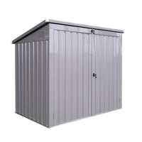 Outdoor Storage Shed for 2 Trash Cans And Tools, Metal Garden Shed Storage House With Sloping Roof, Lockable Door, Metal Shed Storage For Garden Tools