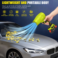 Paddsun Leaf Blower, 21V Cordless Electric with Extended Nozzle Handheld Blower for Patio Cleaning Blowing Leaves and Dust, Green
