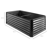 Best Choice Products 6x3x2ft Outdoor Metal Raised Garden Bed for Vegetables Flowers Herbs - Gray