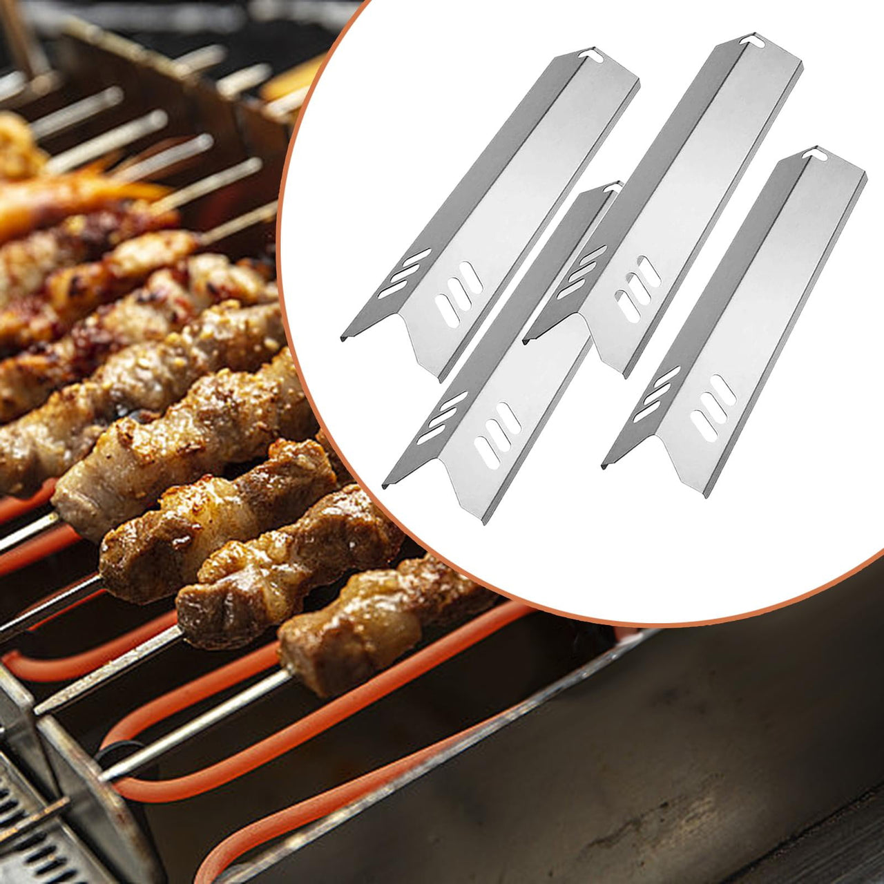 Colaxi 4 Pieces Grill Heat Tents 15 inch Fire Barrier Enamel Heat Plate for Camping