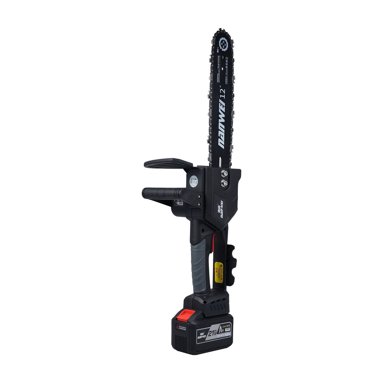 Handheld 12inch Electric Chainsaw 2000W Brushless Chainsaw Handheld Logging Saw With Safety Lock 21V 6000mah Rechargeable Battery For Wood Cutting Trimming Courtyard Garden