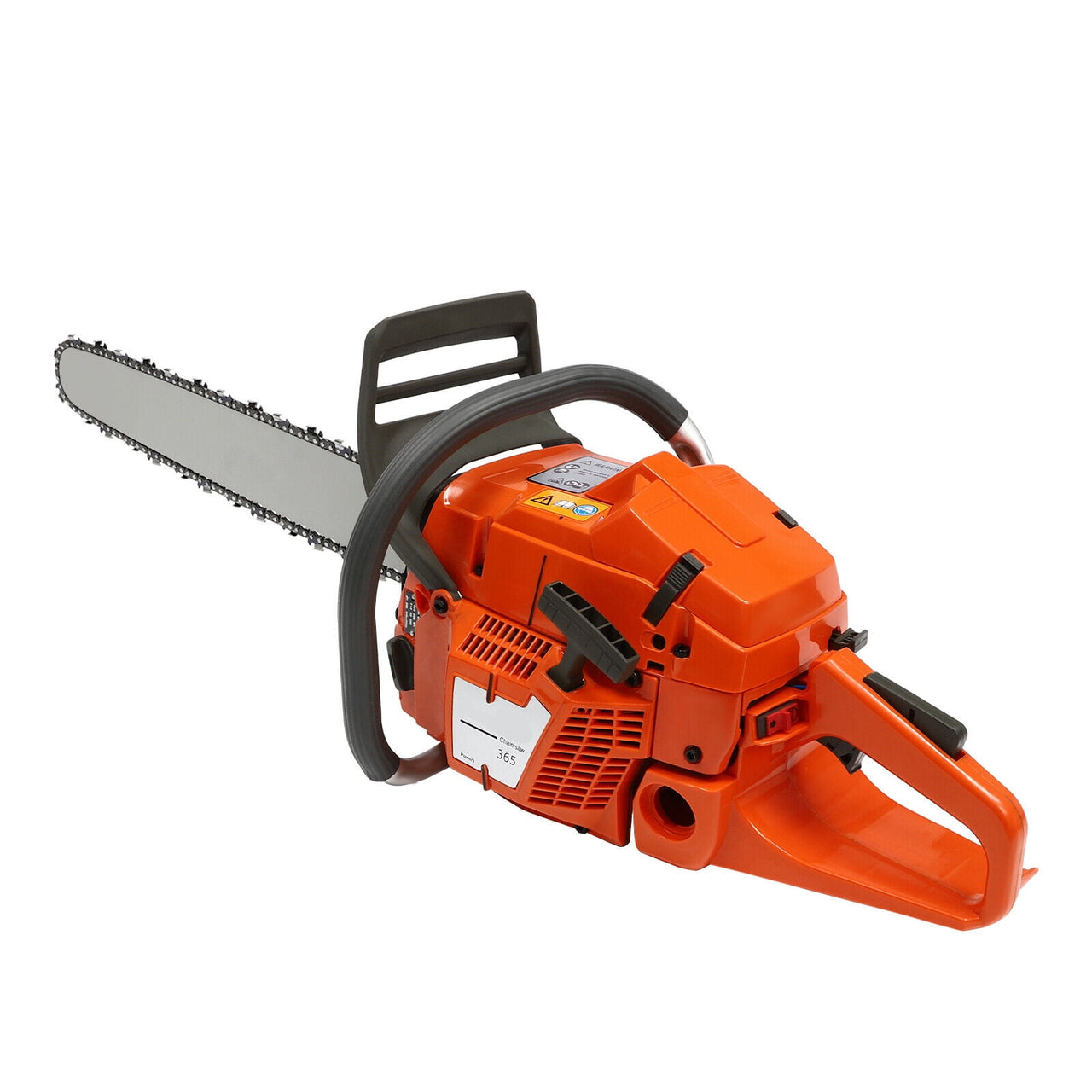 Orange Gas Chainsaw with 24 inch Guide Bar,2-Cycle 65cc Gasoline Power Chain Saws 3.4KW 40.94*10.62*12.99in for Forest Harvesting, Cutting Wood