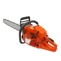 Orange Gas Chainsaw with 24 inch Guide Bar,2-Cycle 65cc Gasoline Power Chain Saws 3.4KW 40.94*10.62*12.99in for Forest Harvesting, Cutting Wood