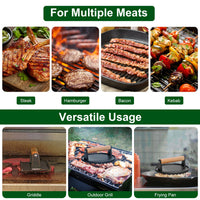 2Pcs Burger Press Heavy-Duty Cast Iron Smashed Meat Steak Weight Grill Griddle Press (7