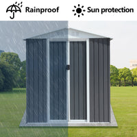 Metal Outdoor Storage Shed, 6FTx4FT Garden Shed with Aluminum Alloy Frame, Waterproof Tool Shed With Sliding Door For Backyard Patio Lawn