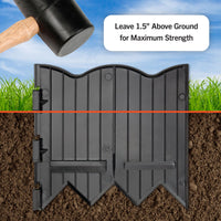 Master Mark Dig-Free Pound-able Landscape Edging, Garden Edging Border, Plastic (Black) 97221