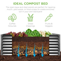 Best Choice Products 6x3x2ft Outdoor Metal Raised Garden Bed for Vegetables Flowers Herbs - Gray