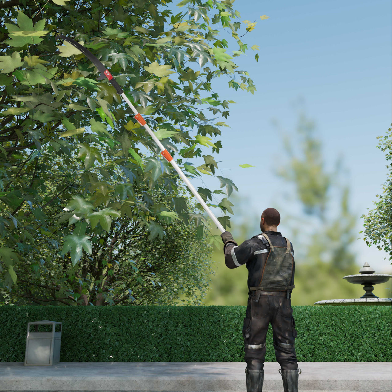 Ktaxon 26FT Manual Pole Saw, Telescoping Tree Trimmer with Carbon Steel Blade, Ladder-Free Pruning, Orange
