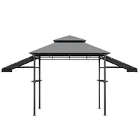 Gymax 13.5' x 4' Patio BBQ Grill Gazebo Side Awnings Shelves 2-Tier Canopy Outdoor