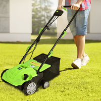 Costway 13” 12A Corded Electric Self-Propelled Walk-Behind Lawn Dethatcher, 40L Collection Bag