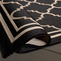 Safavieh Courtyard Alina Geometric Quatrefoil Indoor/Outdoor Area Rug, Black/Beige, 5'3