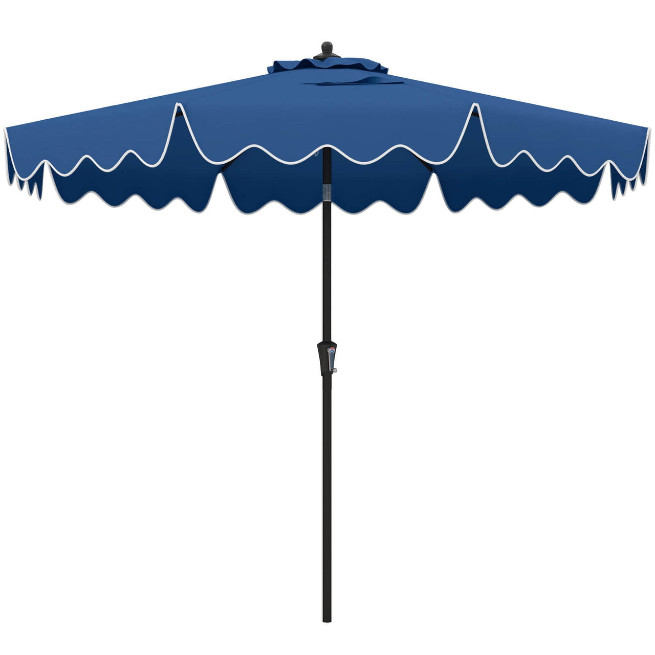 Costway 9 FT Patio Umbrella 2-Tier Market Table Umbrella with Sun-Protective Canopy Navy
