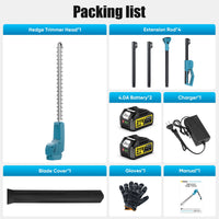 Gisam 21V MAX Brushless Pole Hedge Trimmer Cordless, 20.5