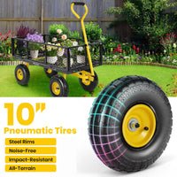 GVDV Heavy Duty Steel Garden Cart with Liner, 660lbs Capacity, 3 Cu ft, 10