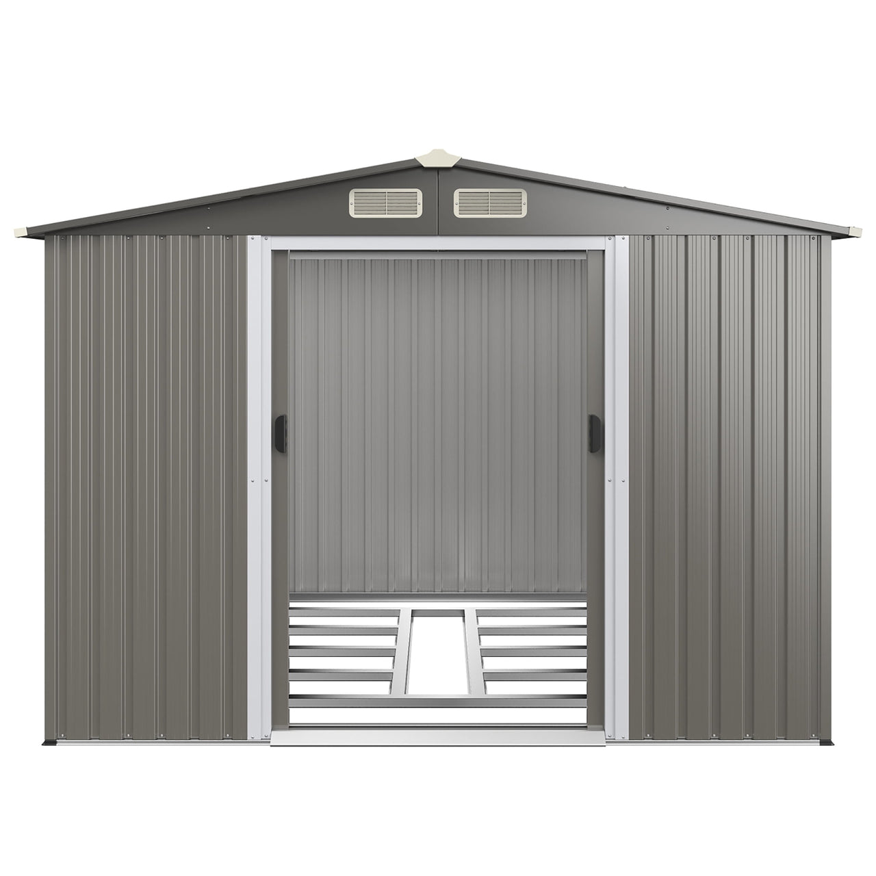 Costway 8'x6' Outdoor Storage Shed Galvanized Steel Tool House Organizer for Garden Yard